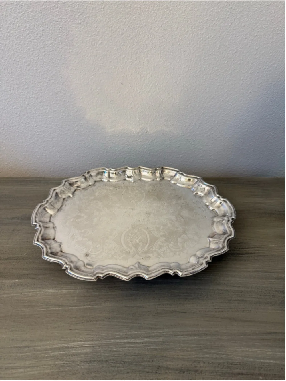 Vtg W. & S. Blackinton Silverplated Footed Serving Tray Ornate Engraved 14.5x11